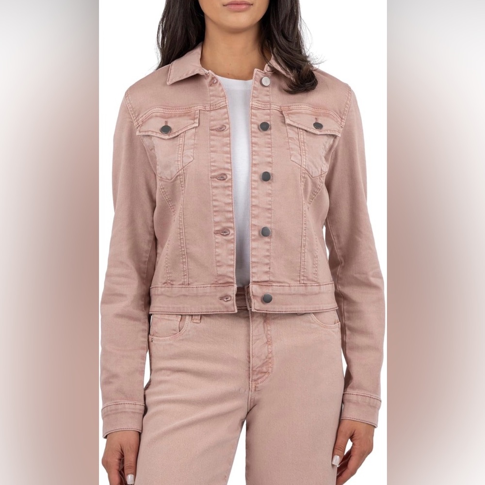 Kut from the Kloth Julia Crop Jacket in Blush: Large